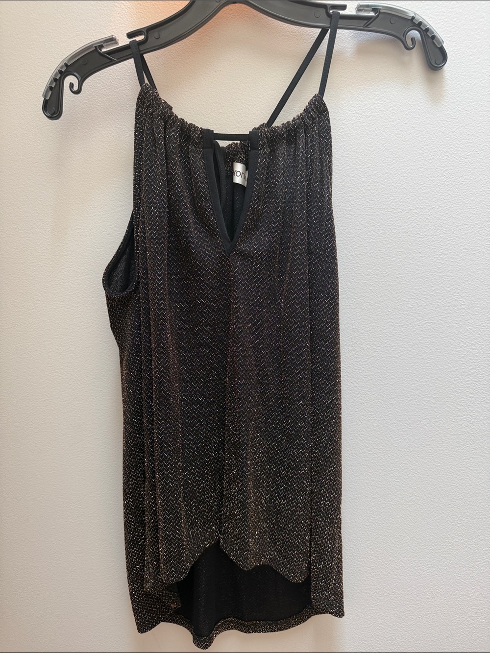 Veronica M Metallic Black Halter Camisole
